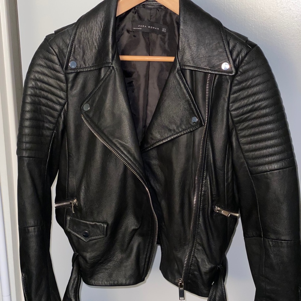 Black Leather Biker Jacket